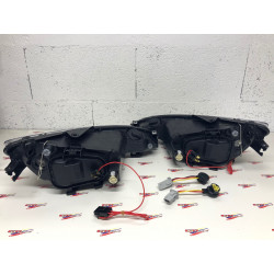 Phares à fond noir Peugeot 206 H4 et H7