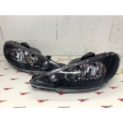 Phares à fond noir Peugeot 206 H4 et H7