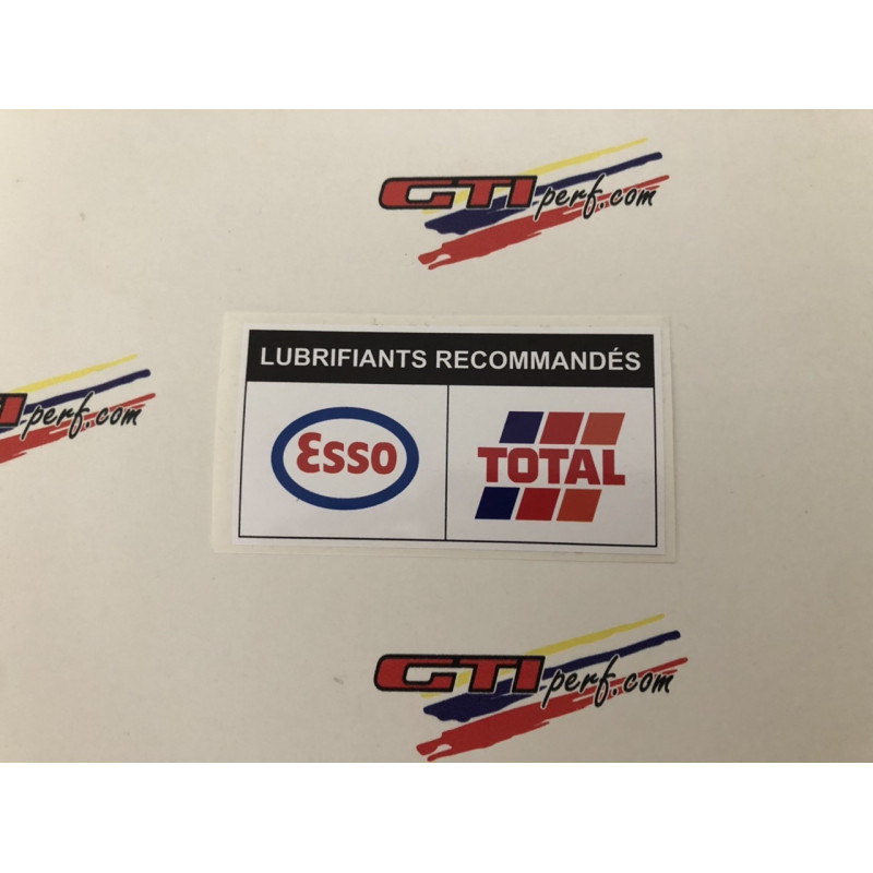 Stickers Lubrifiant Recommandés Origine